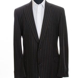 Etro Milano Grey Striped Wool Flannel Suit 48R